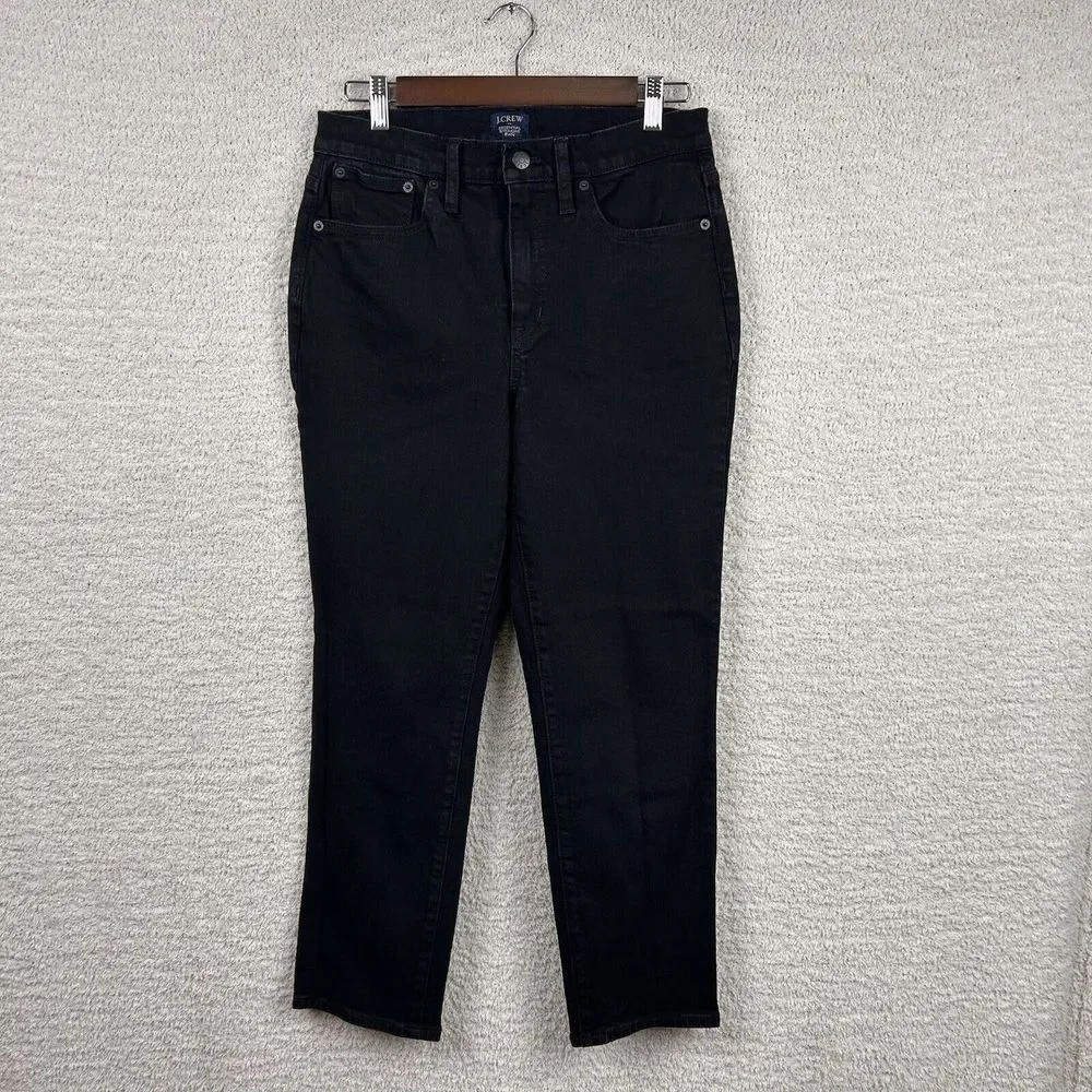 J. Crew Essential Straight Jeans Womens 28 Black Casual Cotton Straight Workwear